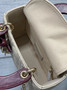 Qixi Mini Lady Dior Bag with Chain, M0505 Apricot and Wine Red Cannage Lambskin