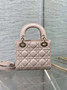 Mini Lady Dior Bag with Chain, M0505 Beige Cannage Lambskin