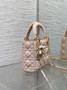 Mini Lady Dior Bag with Chain, M0505 Beige Cannage Lambskin