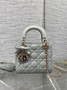 Mini Lady Dior Bag with Chain, M0505 Gray Cannage Lambskin