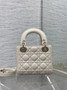 Mini Lady Dior Bag with Chain, M0505 Beige Cannage Lambskin