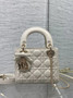 Mini Lady Dior Bag with Chain, M0505 Beige Cannage Lambskin