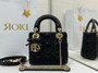 Mini Lady Dior Bag with Chain, M0505 Black Cannage Lambskin Gold