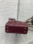 Mini Lady Dior Bag with Chain, M0505 Wine Red Cannage Lambskin
