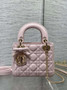 Mini Lady Dior Bag with Chain, M0505 Light Pink Cannage Lambskin