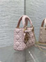 Mini Lady Dior Bag with Chain, M0505 Light Pink Cannage Lambskin