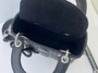Mini Lady Dior Bag with Chain, M0505 Black Cannage Lambskin Silver