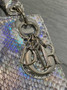 Mini Lady Dior Bag M0505 Silver Snake Leather