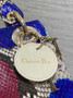 Mini Lady Dior Bag M0505 Red Blue Snake Leather