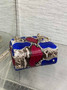 Mini Lady Dior Bag M0505 Red Blue Snake Leather