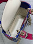 Mini Lady Dior Bag M0505 Red Blue Snake Leather