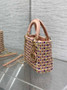 Mini Lady Dior Bag M0505 Pink Satin Embroidered