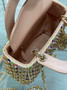 Mini Lady Dior Bag M0505 Pink Satin Embroidered