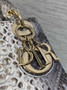 Mini Lady Dior Bag M0505 Gray Snake Leather