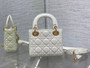 Mini Lady Dior Bag M0505 White Cannage Lambskin