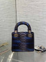 Mini Lady Dior Bag M0505 Blue Snake Leather