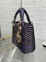 Mini Lady Dior Bag M0505 Blue Snake Leather