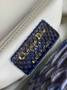 Mini Lady Dior Bag M0505 Blue Snake Leather