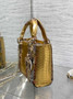 Mini Lady Dior Bag M0505 Gold Snake Leather