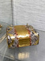 Mini Lady Dior Bag M0505 Gold Snake Leather