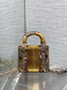 Mini Lady Dior Bag M0505 Gold Snake Leather