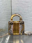 Mini Lady Dior Bag M0505 Gold Snake Leather