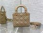 Mini Lady Dior Bag M0505 Apricot Cannage Lambskin