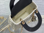 Mini Lady Dior Bag M0505 White Black Cannage Lambskin