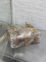 Mini Lady Dior Bag M0505 Gold Silver Snake Leather