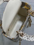 Mini Lady Dior Bag M0505 Gold Silver Snake Leather