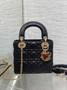 Dioramour Mini Lady Dior Bag M0505 Black Cannage Lambskin