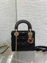 Dioramour Mini Lady Dior Bag M0505 Black Cannage Lambskin