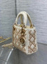 Mini Lady Dior Bag M0505 White Lambskin M915