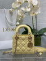 Mini Lady Dior Bag M0505 Light Yellow Cannage Lambskin