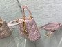 Mini Lady Dior Bag M0505 Blush Cannage Lambskin