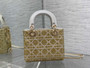 Mini Lady Dior Bag M0505 Gray Lambskin M919
