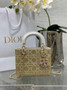 Mini Lady Dior Bag M0505 Gray Lambskin M919