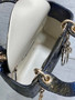 Mini Lady Dior Bag Blue Yellow Snake Leather M0505
