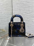 Mini Lady Dior Bag Blue Yellow Snake Leather M0505