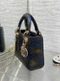 Mini Lady Dior Bag Blue Yellow Snake Leather M0505