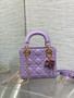 Mini Lady Dior Bag M0505 Purple Cannage Lambskin
