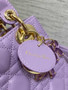 Mini Lady Dior Bag M0505 Purple Cannage Lambskin