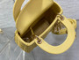 Mini Lady Dior Bag M0505 Yellow Cannage Lambskin