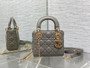 Mini Lady Dior Bag M0505 Dark Gray Cannage Lambskin
