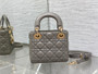 Mini Lady Dior Bag M0505 Dark Gray Cannage Lambskin