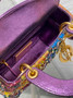 Mini Lady Dior Bag M0505 Purple Lambskin M912