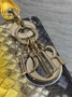 Mini Lady Dior Bag M0505 Gold Blue Snake Leather