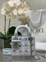 Qixi Mini Lady Dior Bag with Chain, M0505 Cannage Lambskin Blue