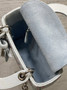 Qixi Mini Lady Dior Bag with Chain, M0505 Cannage Lambskin Blue