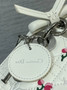 Qixi Mini Lady Dior Bag with Chain, M0505 Cannage Lambskin White